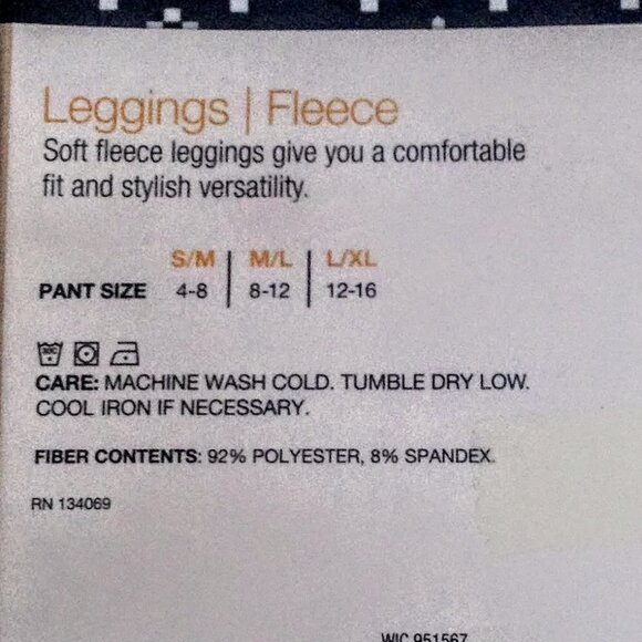 West Loop Women's S/M Holiday Fleece Leggings Snowflake Fair Isle Winter Printed - Picture 3 of 7